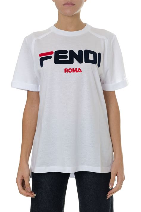 fendi t shirt white|Fendi roma t shirt price.